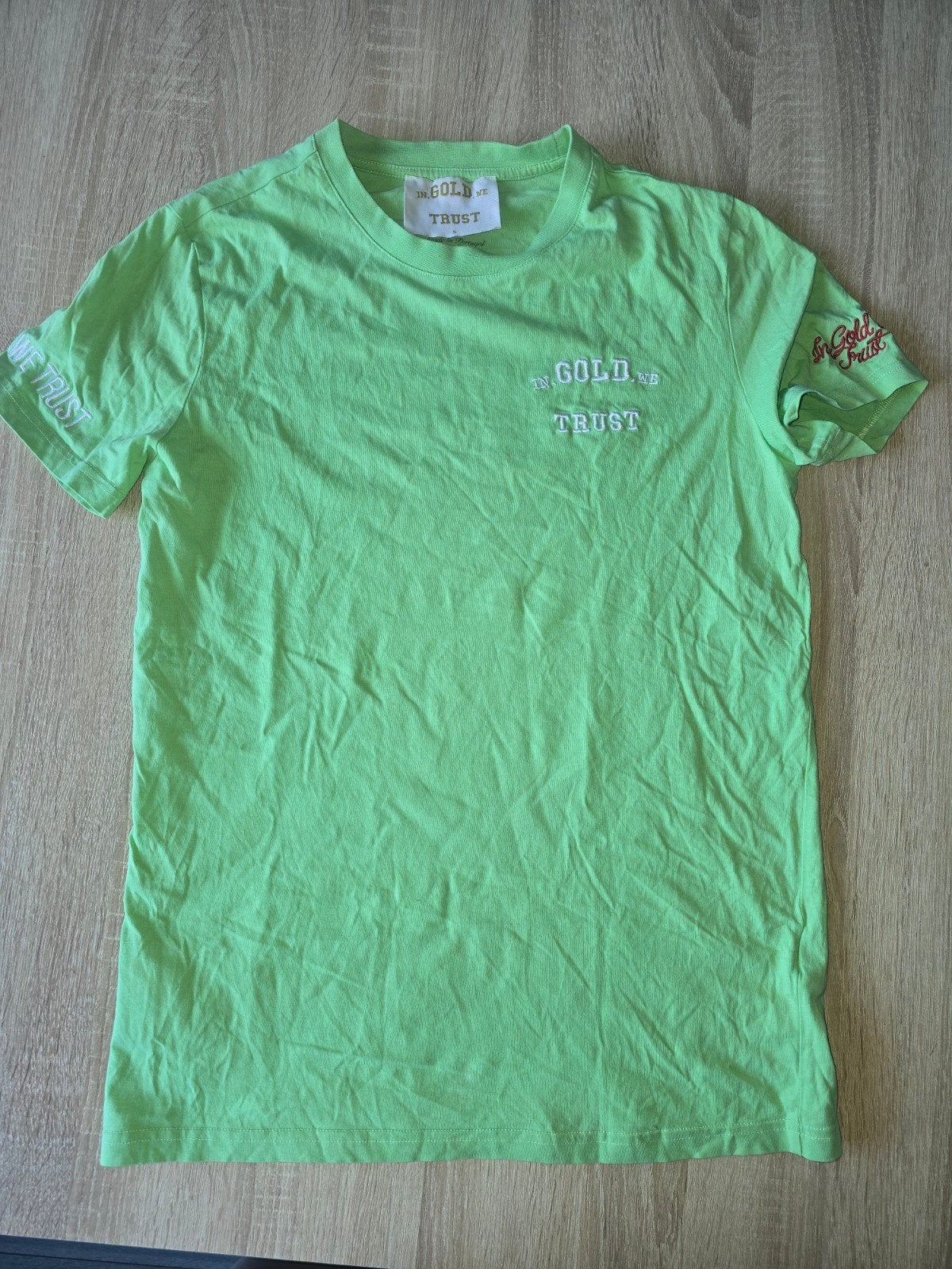 In Gold We Trust T-shirt Maat S, Verzenden, In Gold We Trust, Gedragen, Groen