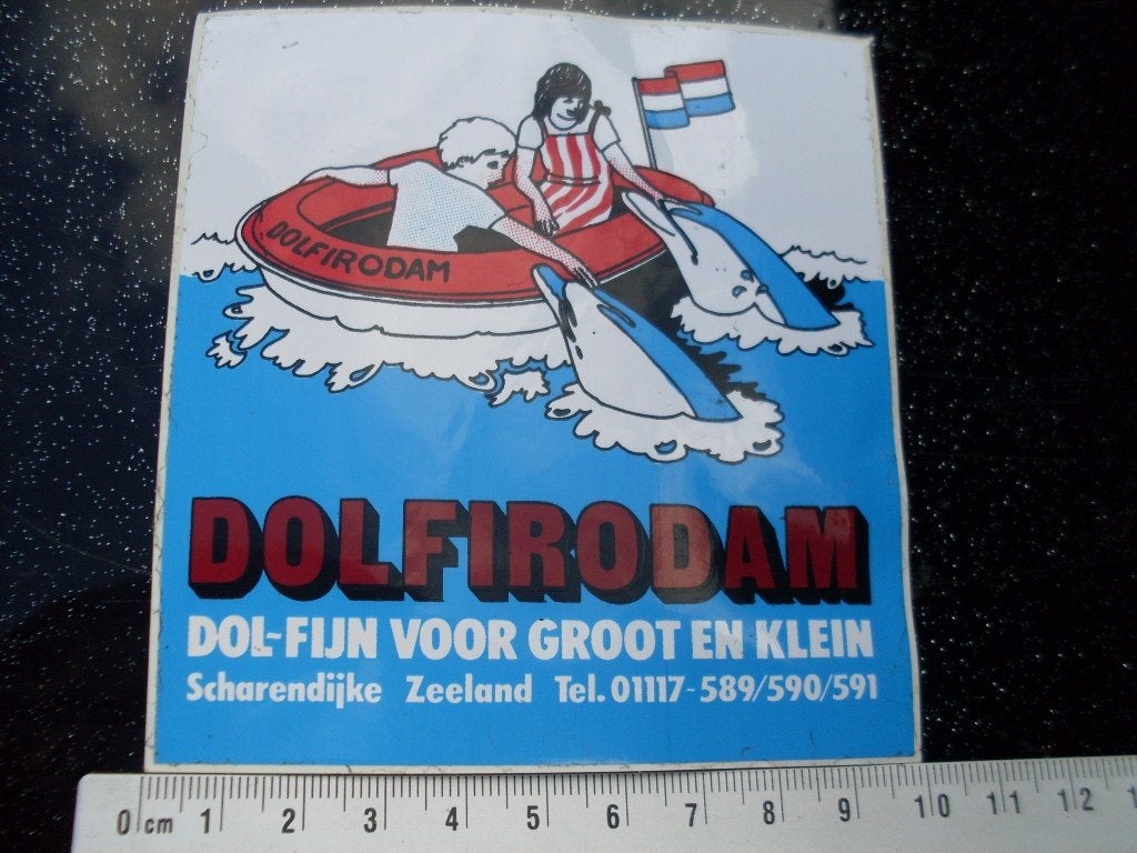 sticker dolfirodam scharendijke zeeland dolfijnen, Verzenden, Zo goed als nieuw, Bedrijf of Vereniging