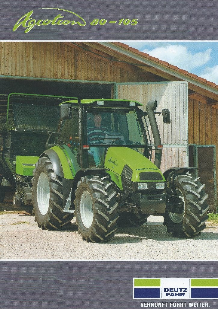 Folder Deutz Agrotron 80 - 105, Ophalen of Verzenden, Gelezen, Tractor en Landbouw