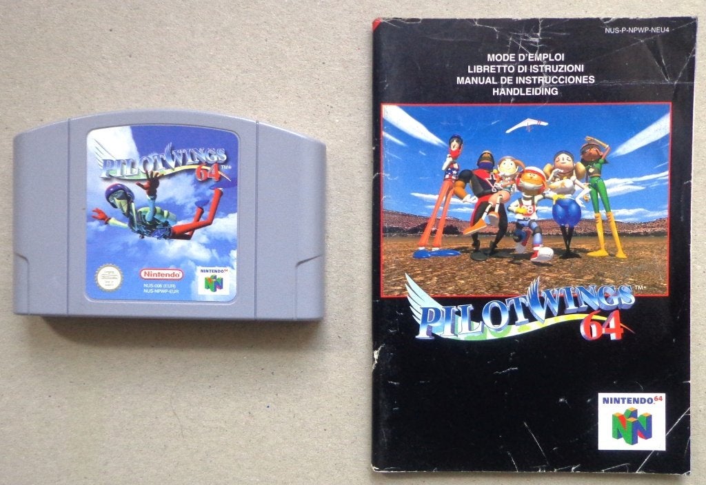 PilotWings 64 voor de Nintendo 64 + boekje, Spelcomputers en Games, Games | Nintendo 64, Gebruikt, 1 speler, Racen en Vliegen