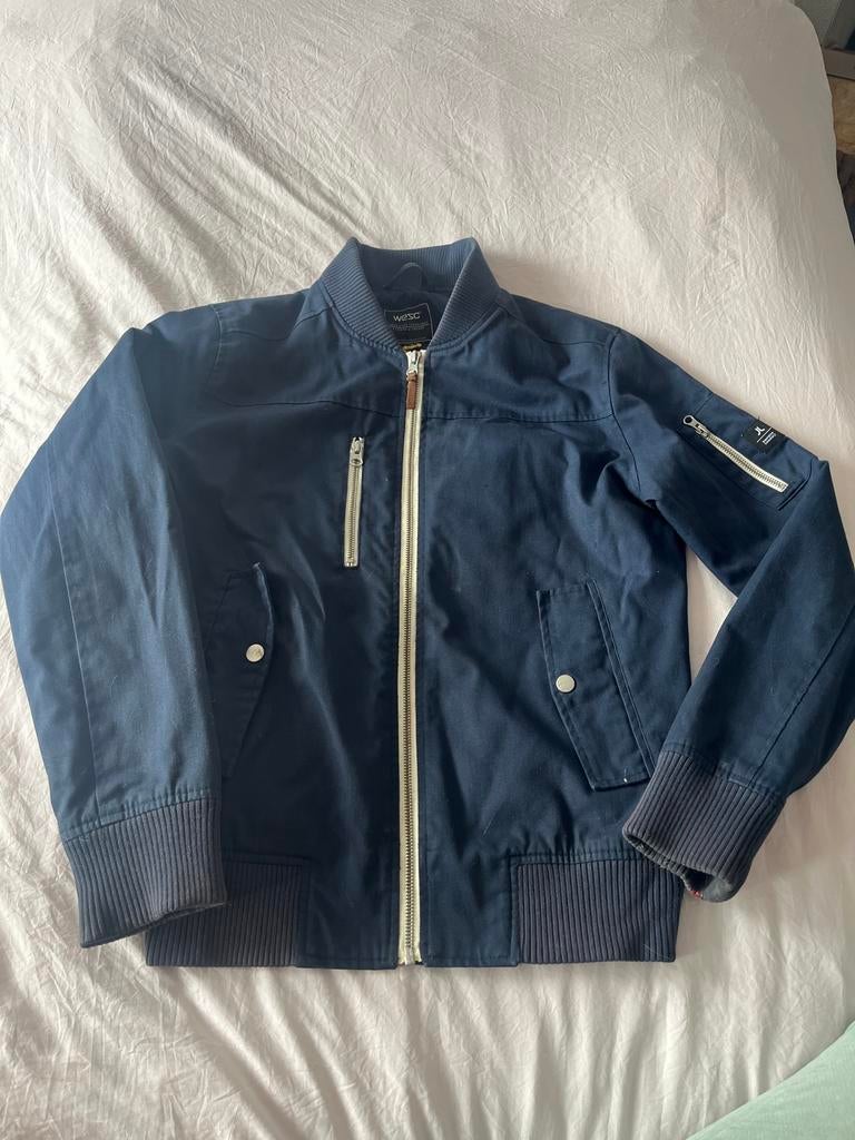 WESC Bomberjack Maat S - Donkerblauw, Ophalen of Verzenden, Zo goed als nieuw, Maat 46 (S) of kleiner, Blauw