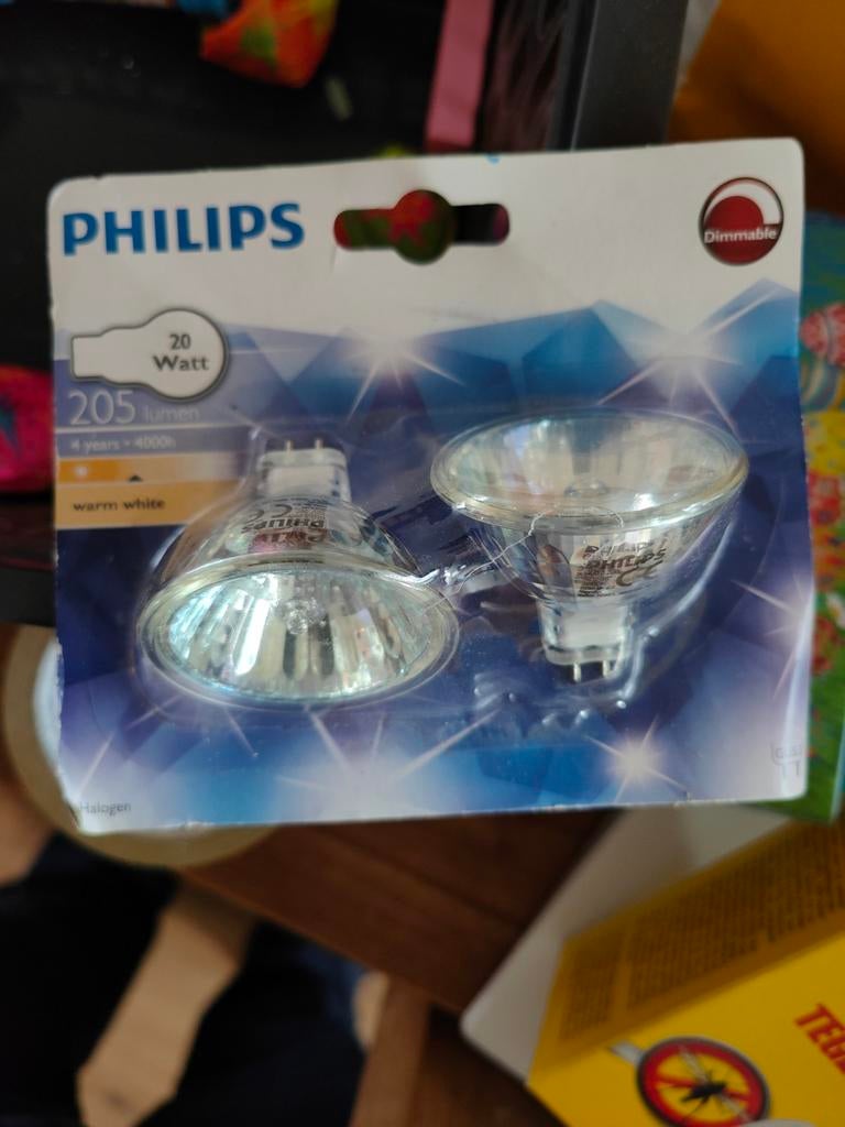 Philips GU5.3 Halogeen Spotjes 20 Watt - Dimbare Warm Wit, Ophalen of Verzenden, Nieuw