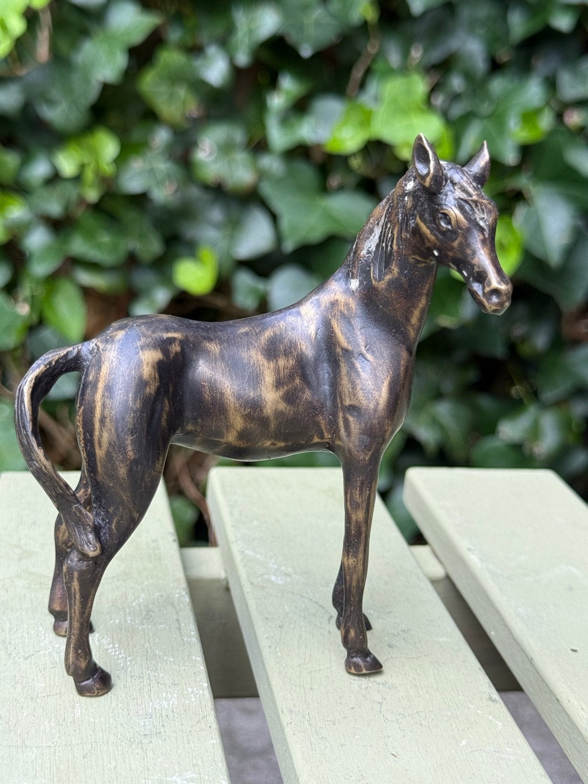 Bronzen paardenbeeldje - 11 cm hoog, Ophalen of Verzenden, Gebruikt, Dier
