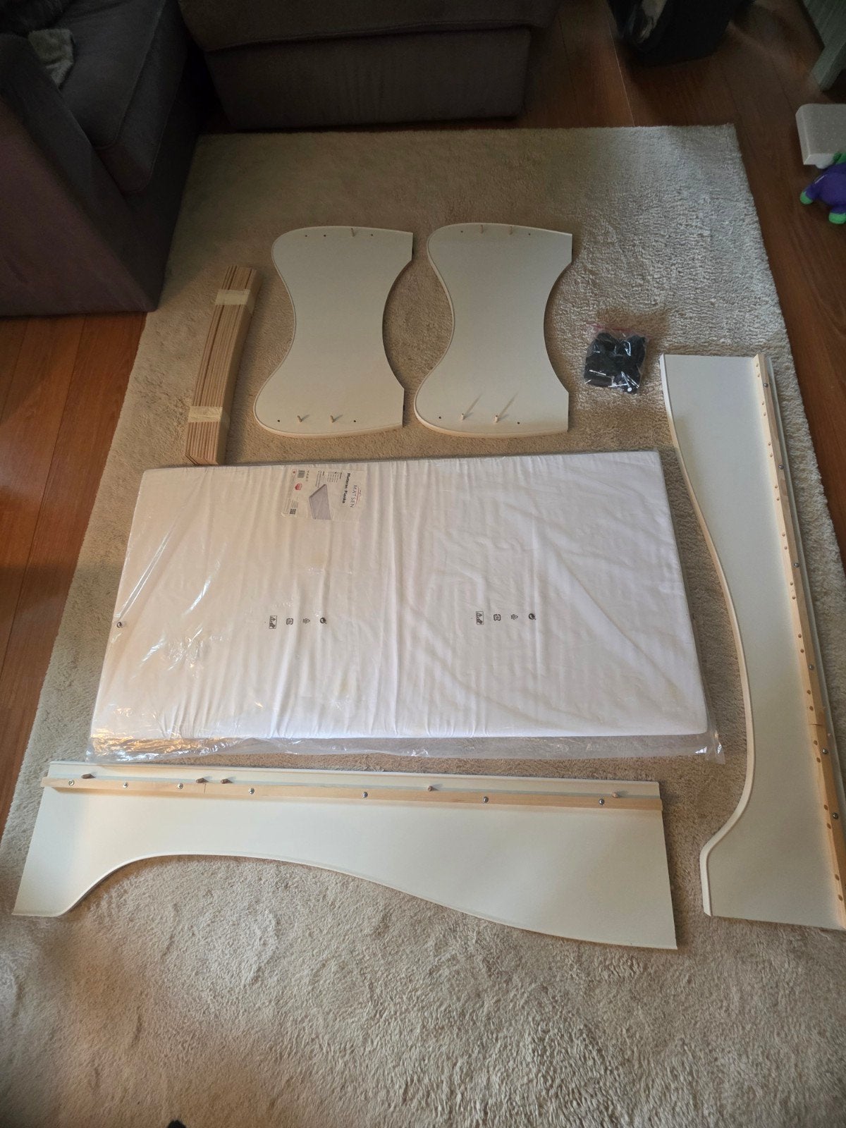 Nieuw kinderbed - Wit, Eenpersoons, Ophalen, 90 cm, Eenpersoons, Wit