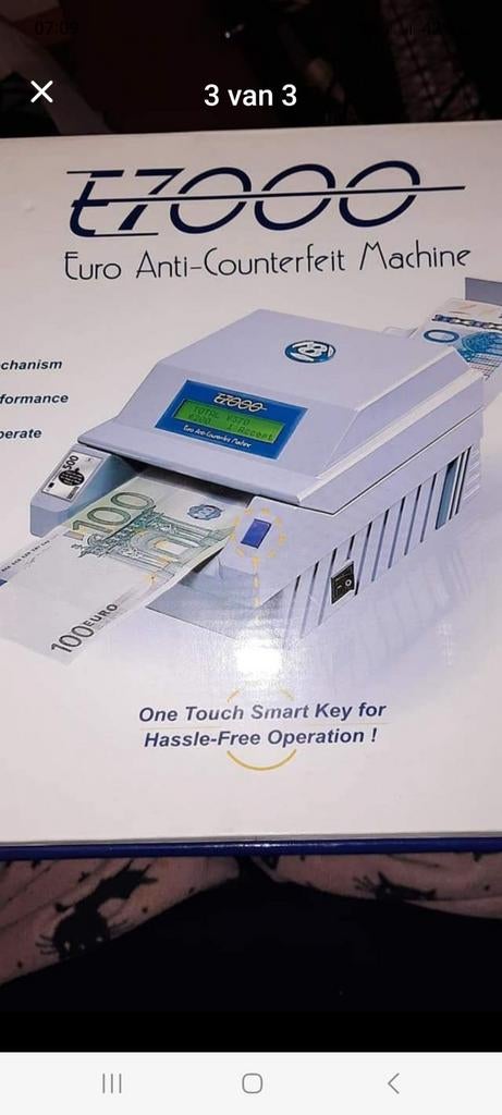 E7000 Euro Anti-Counterfeit Machine - Valsgeld detector, Postzegels en Munten, Munten en Bankbiljetten | Toebehoren, Ophalen of Verzenden