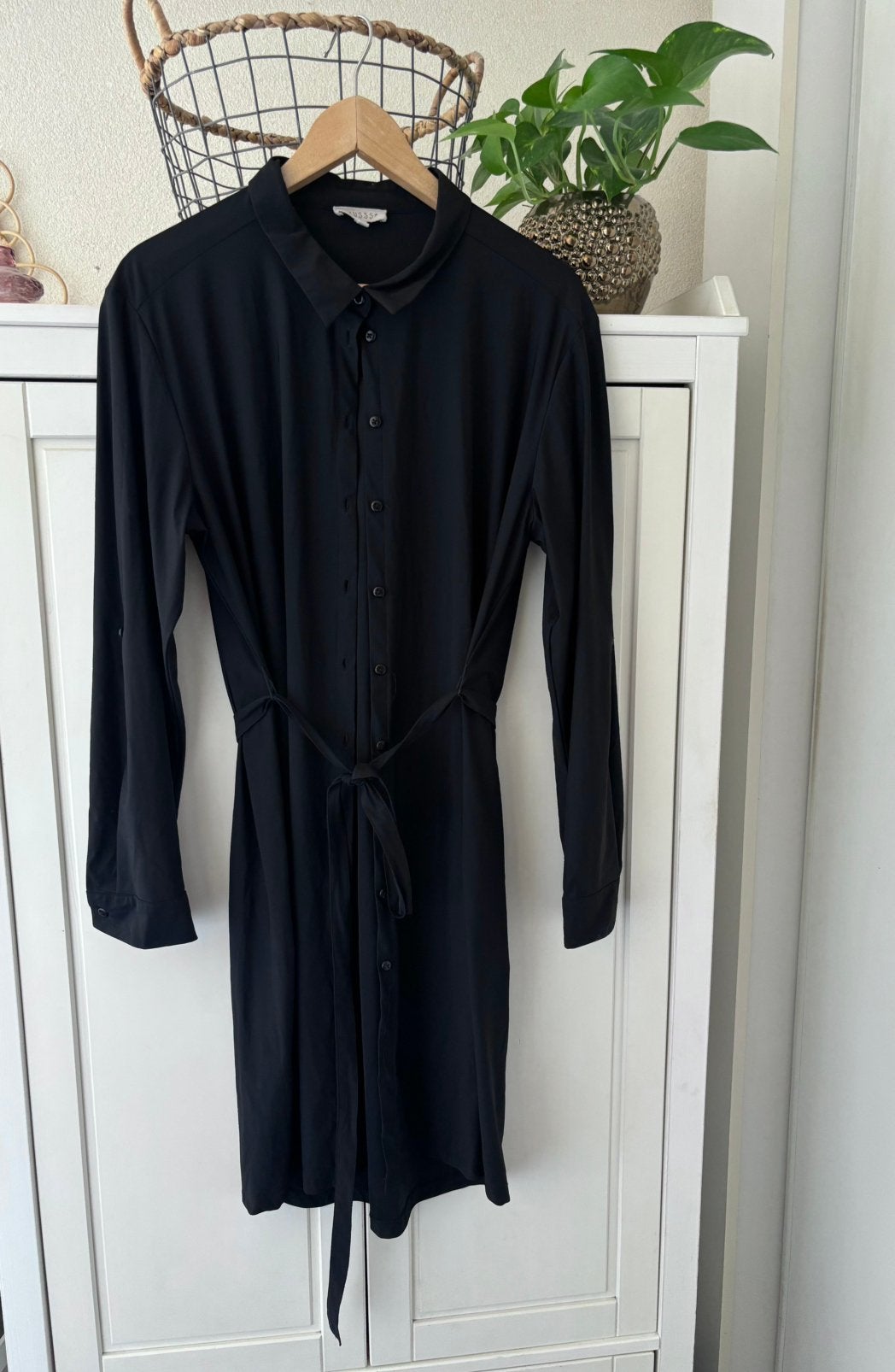 Zusss zwarte travelstof jurk maat xl, Kleding | Dames, Jurken, Zwart, Maat 42/44 (L), Ophalen of Verzenden, Zo goed als nieuw