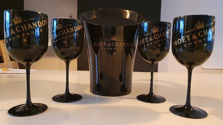 Moet&Chandon Champagne Koeler 4 Glazen., Ophalen of Verzenden, Nieuw, Overige typen
