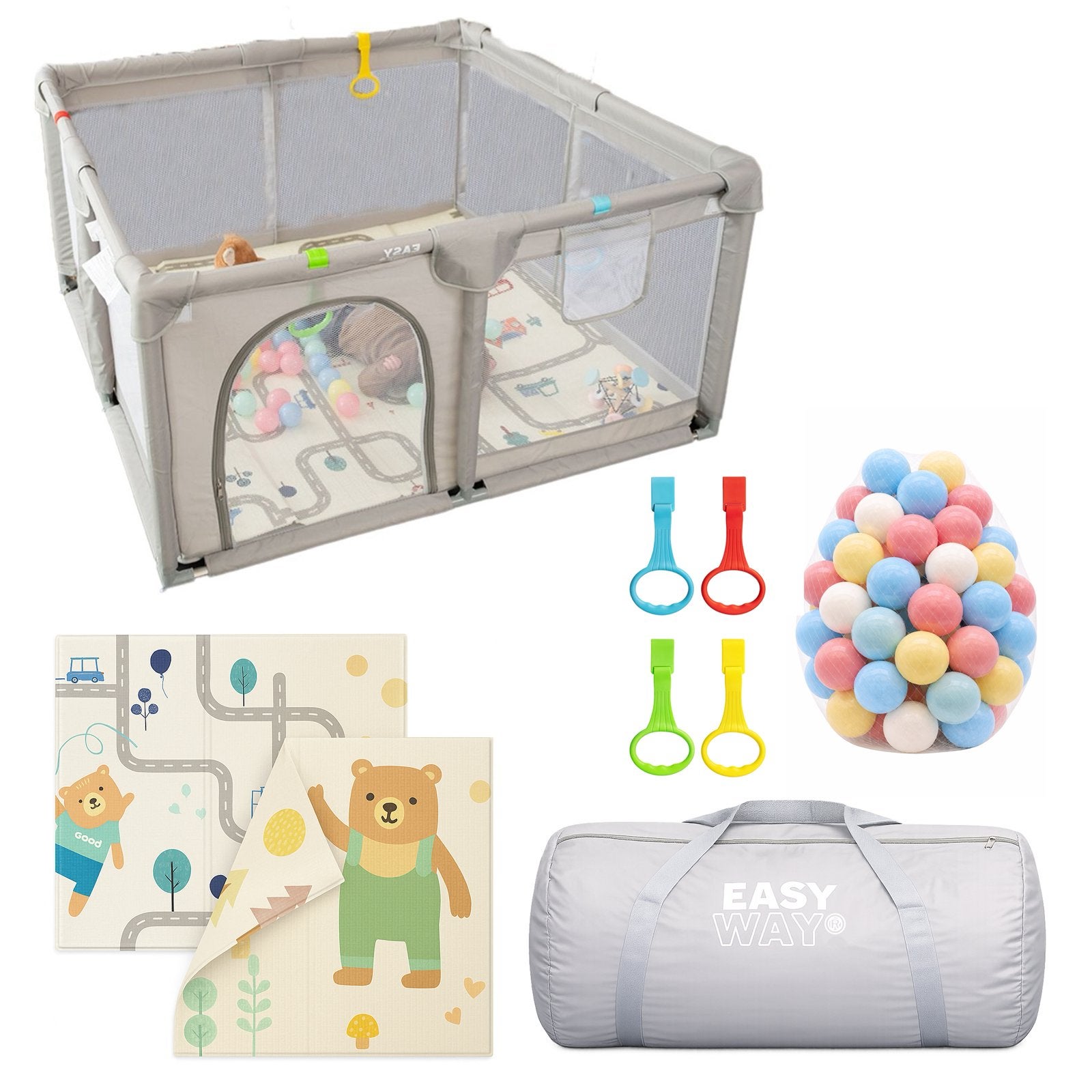 Grondbox met speelmat incl. 50 speelballen en 4 optrekringen, Ophalen of Verzenden, Nieuw