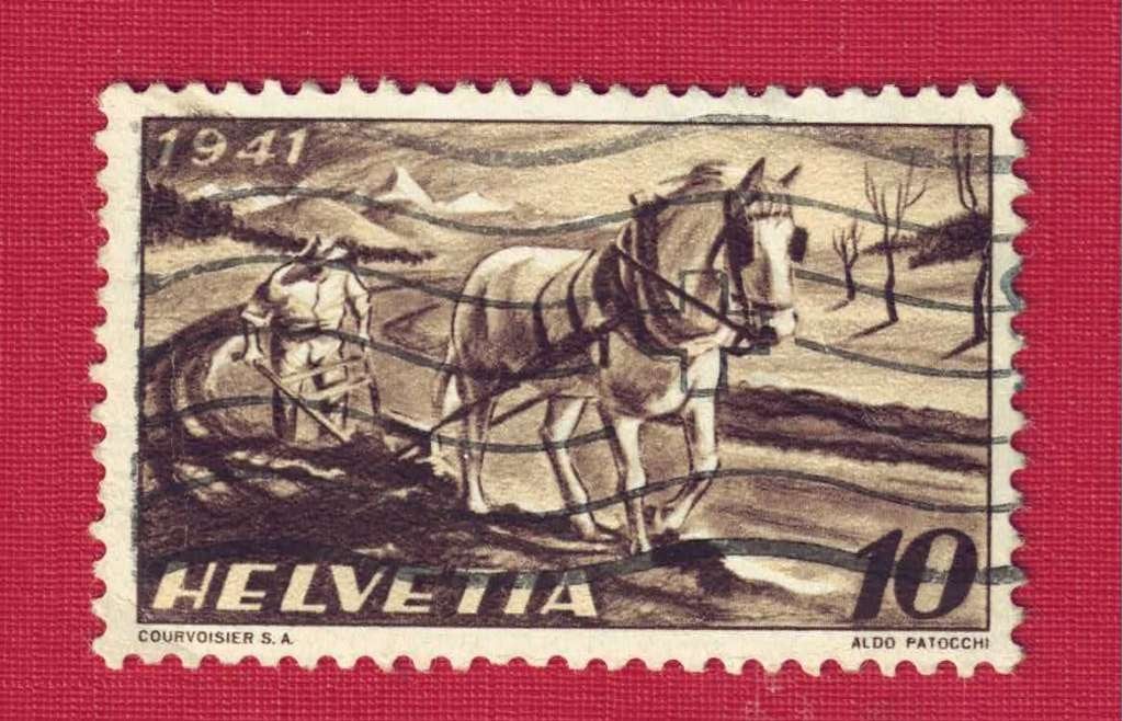 Fauna - Dieren - Paarden - Zwitserland - (jr.1941) - gebr, Postzegels en Munten, Postzegels | Thematische zegels, Ophalen of Verzenden