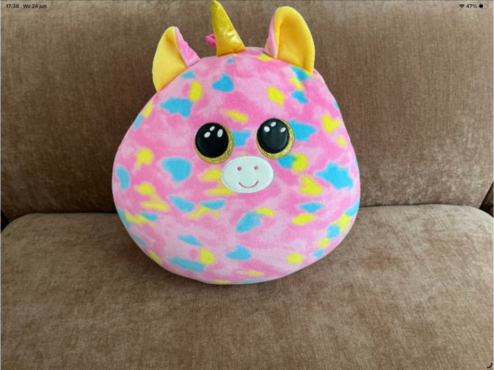 Ty Squish-a-Boos Eenhoorn Roze Pluche Kussen Knuffel, Kinderen en Baby's, Speelgoed | Knuffels en Pluche, Eenhoorn, Ophalen of Verzenden