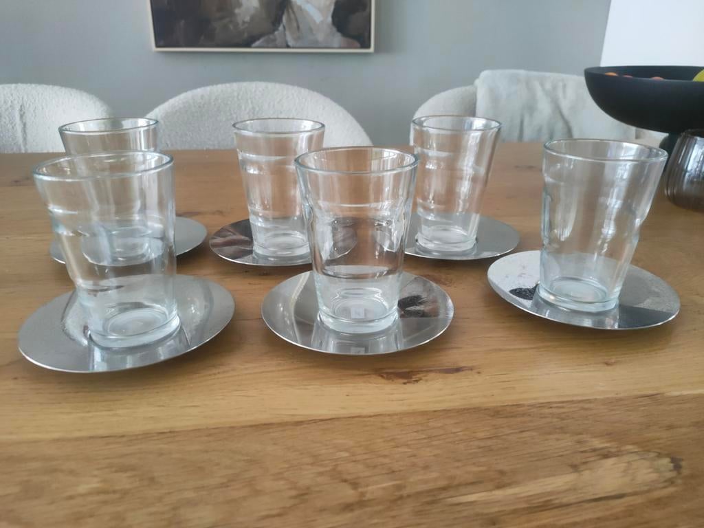 Nespresso latte macchiato glazen view met schotel, Verzamelen, Glas en Borrelglaasjes, Ophalen of Verzenden, Zo goed als nieuw