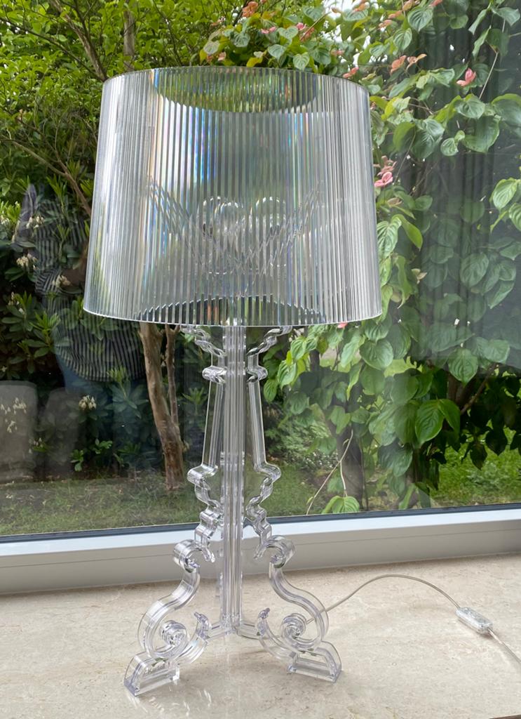 Kartell Bourgie Tafellamp - Transparant, Kunststof, Tijdloos, klassiek, modern, 50 tot 75 cm, Ophalen of Verzenden
