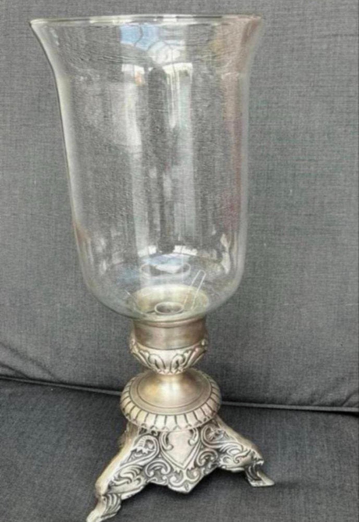 Brocante Zwaar Windlicht  Zonder Glas . Koperlegering, Antiek en Kunst, Curiosa en Brocante, Ophalen of Verzenden