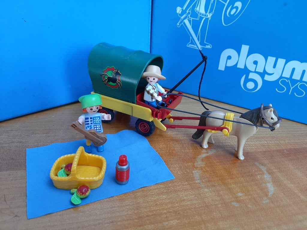 manege boerderij 5686 6948 huifkar pony picknick 100%, Kinderen en Baby's, Complete set, Ophalen of Verzenden, Zo goed als nieuw