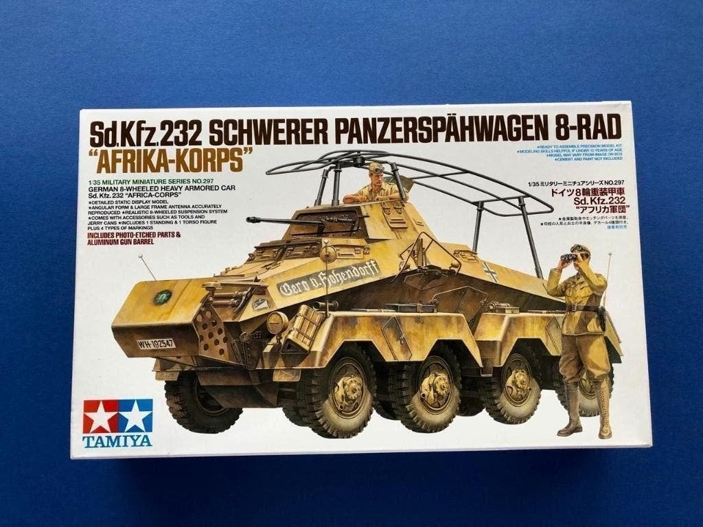 Tamiya	35297	Sd.Kfz.232 Panzerspähwagen 8-Rad "Afrika corps, Verzenden, 1:32 tot 1:50, Nieuw, Italeri