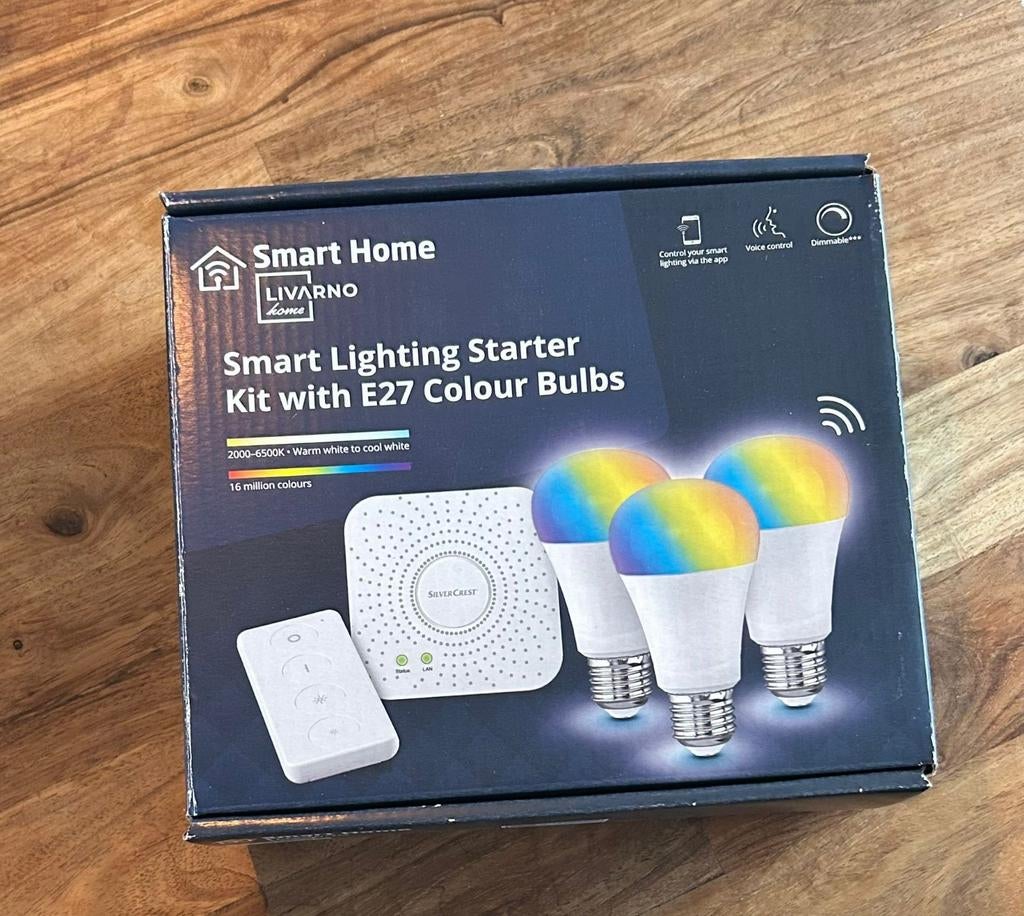 Smart Lighting Starter Kit met E27 Kleur Lampen, 30 tot 60 watt, Led-lamp, Zo goed als nieuw, E27 (groot)