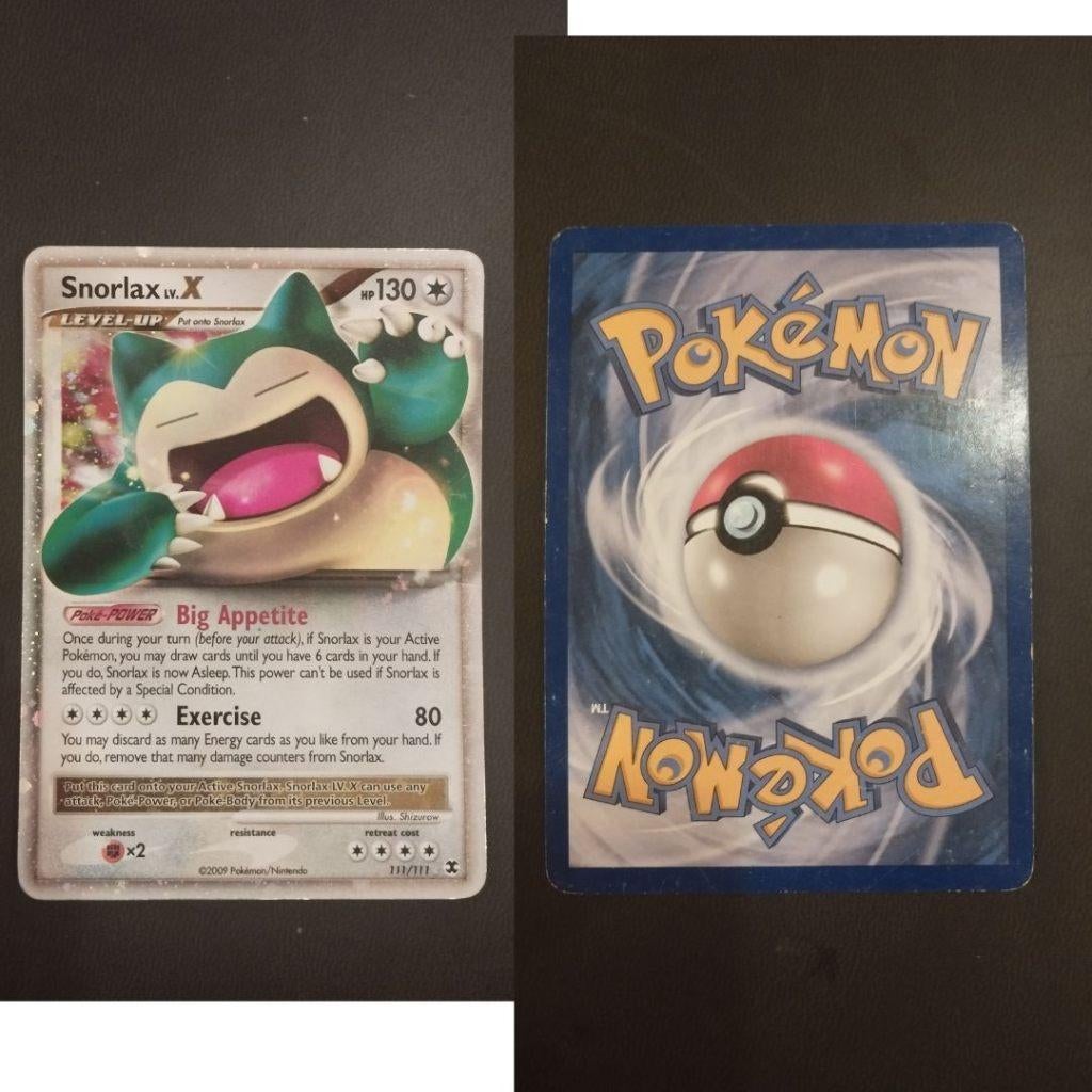 Snorlax LV.X #111 Pokemon Rising Rivals, Ophalen of Verzenden, Gebruikt, Losse kaart, Foil