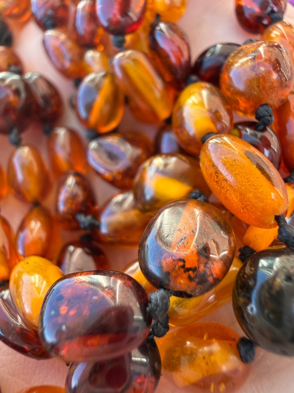 S251/ EXTRA Lange gekleurde Vintage AMBER kettingen, Gebruikt, Overige kleuren, Verzenden, X