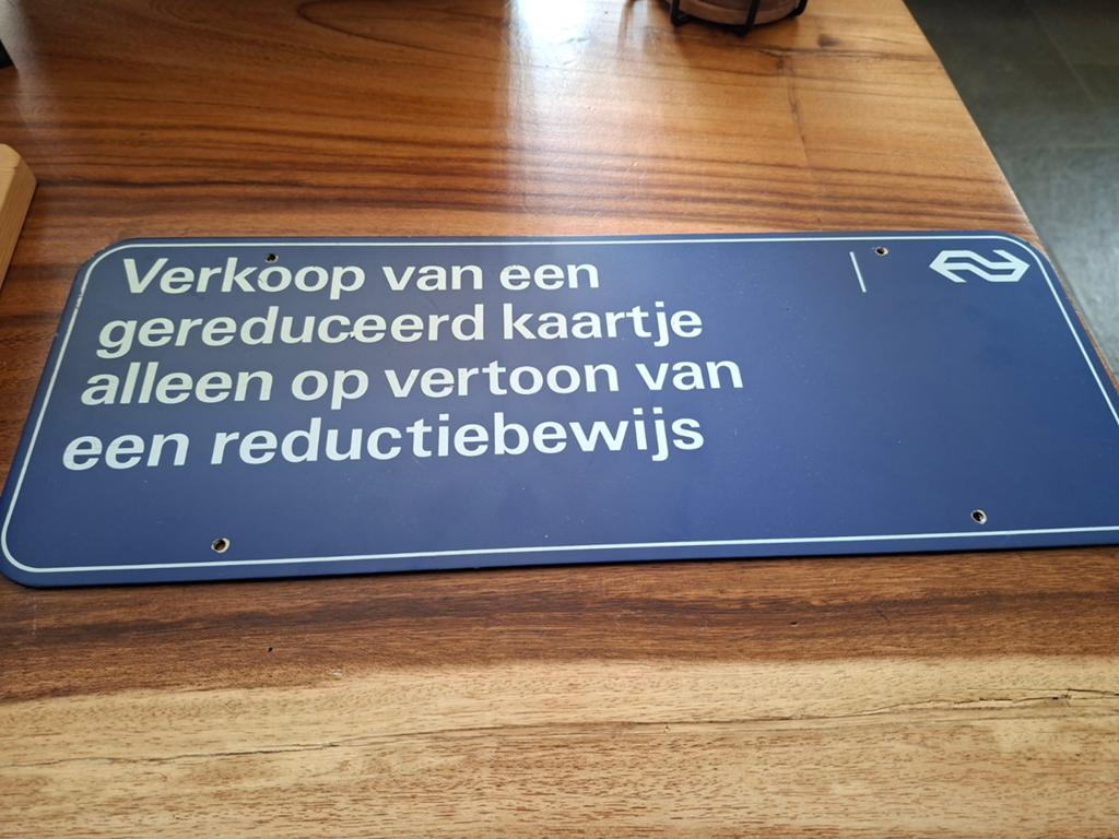 Ns bord Blauw stationsbord, Ophalen of Verzenden, Trein, Overige typen