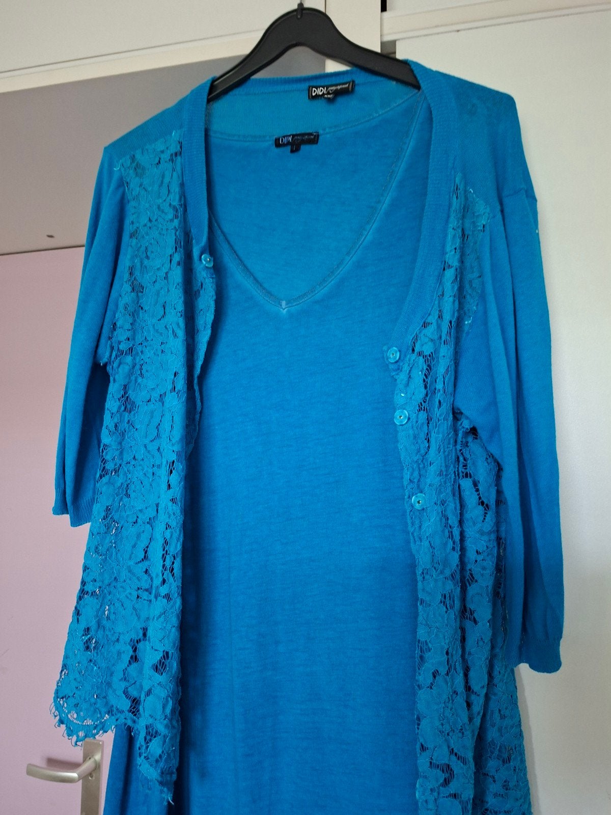 DIDI Jurk + Vestje in Turquoise - Maat M/XXL, DIDI, Ophalen of Verzenden, Gedragen, Overige kleuren