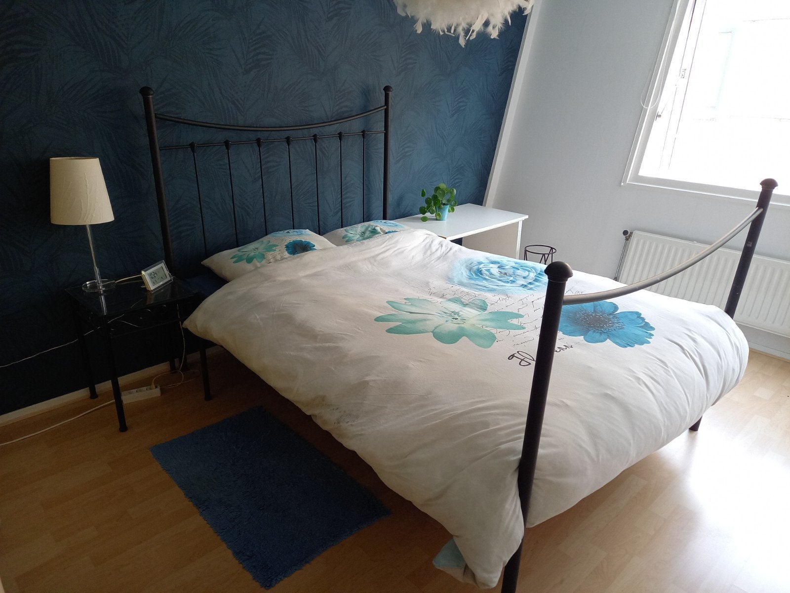2 persoons bed, Ophalen, Gebruikt, Zwart, Tweepersoons