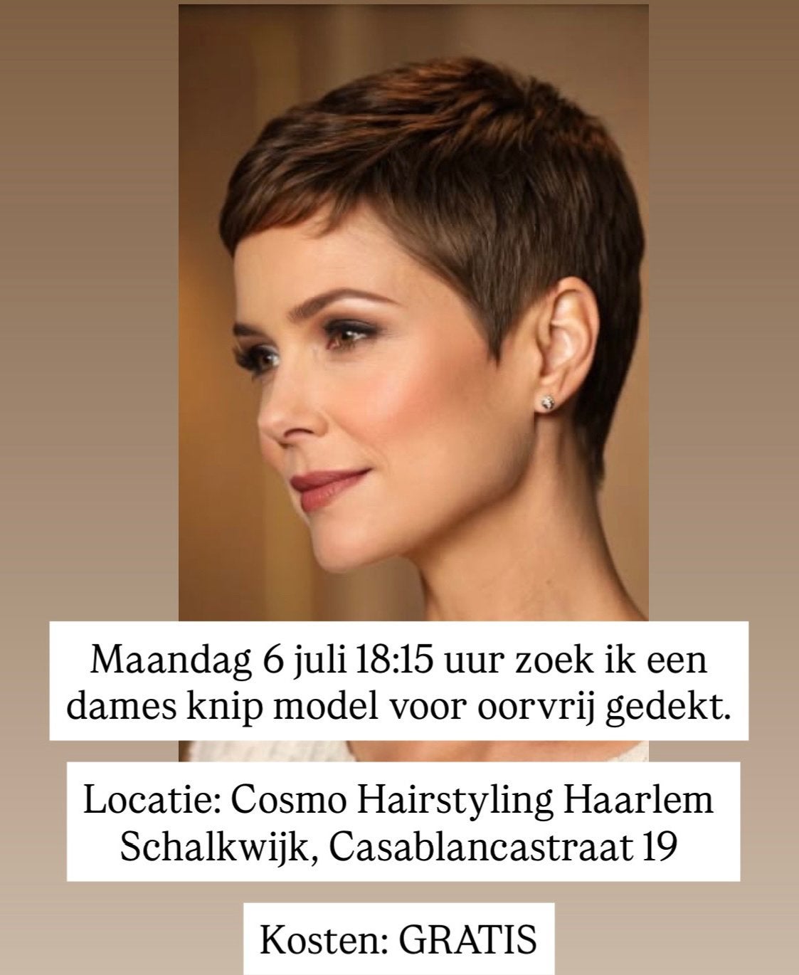 Dames model knippen, Eén persoon, Juli