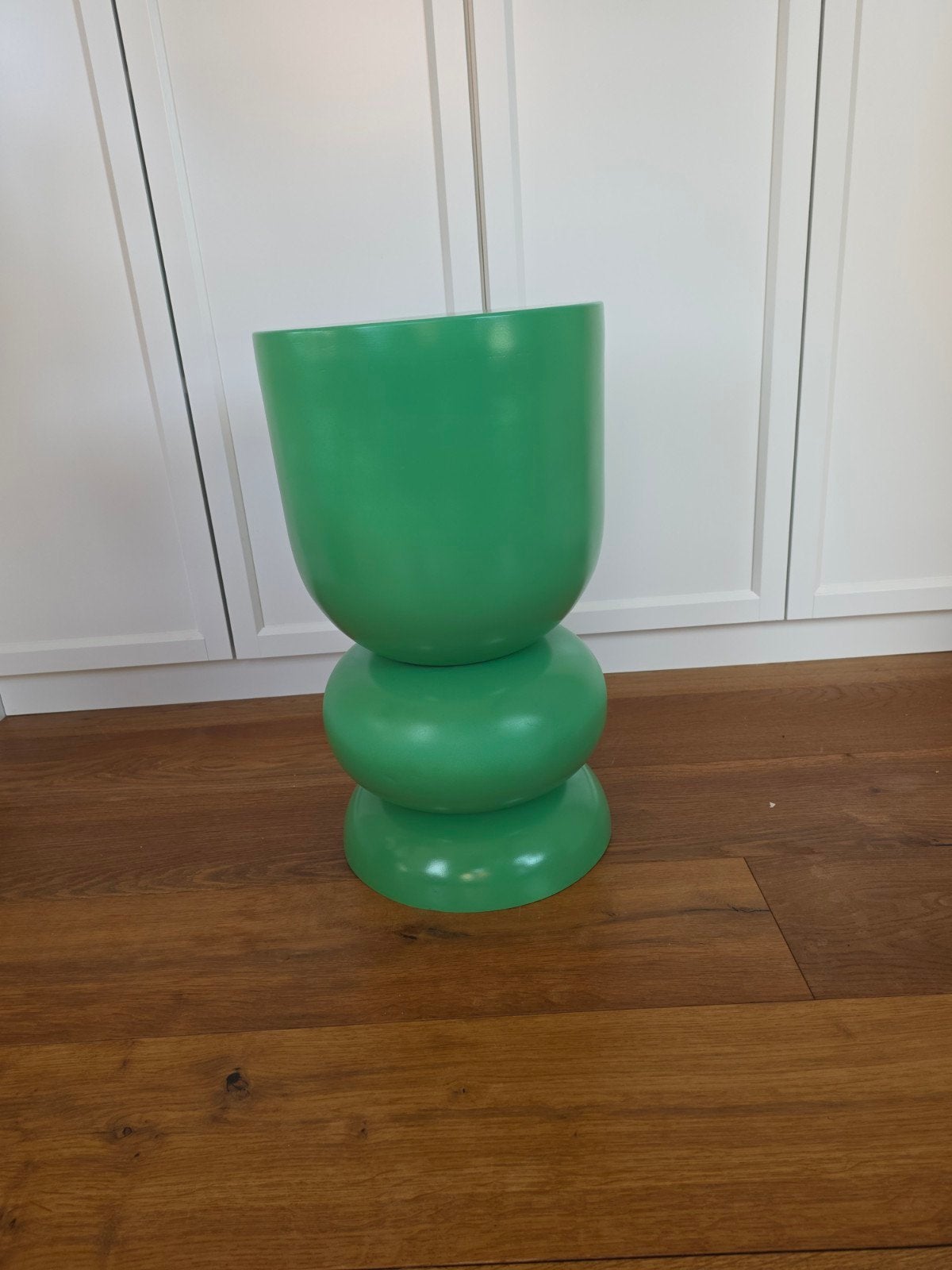 Groene bijzettafel metaal  31x52.5cm, Minder dan 55 cm, Metaal of Aluminium, Rond, Nieuw
