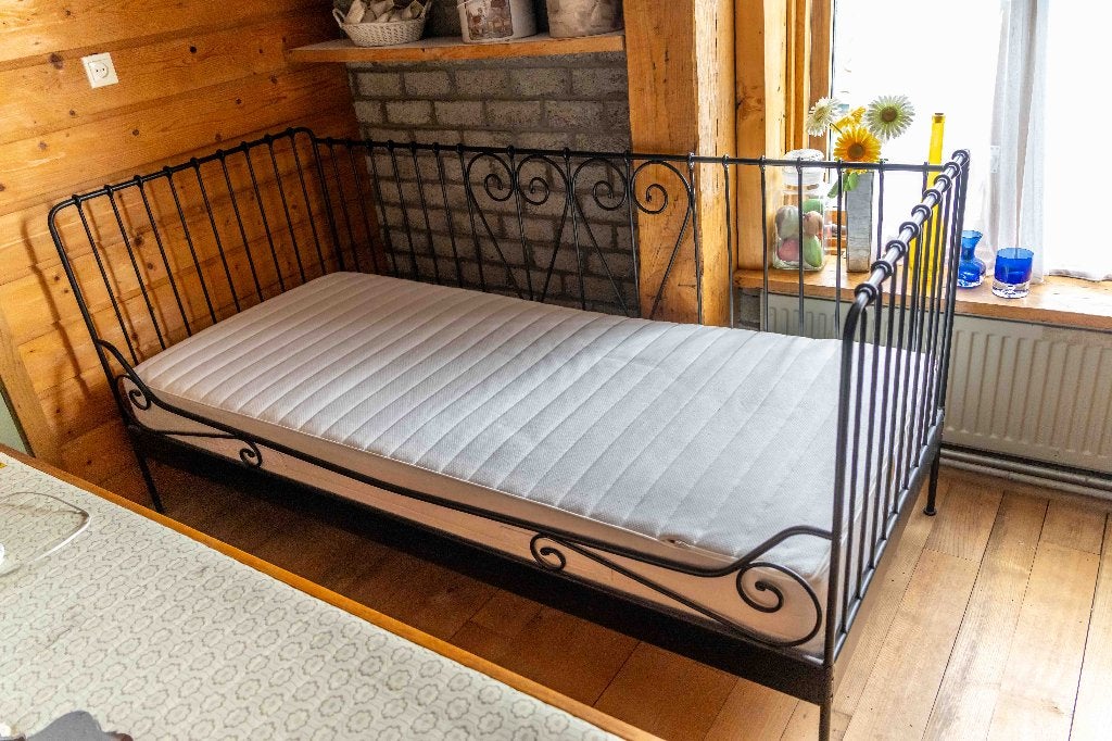 Ikea Meldal zwart metal spijlenbed, Ophalen, Gebruikt, 90 cm, Eenpersoons