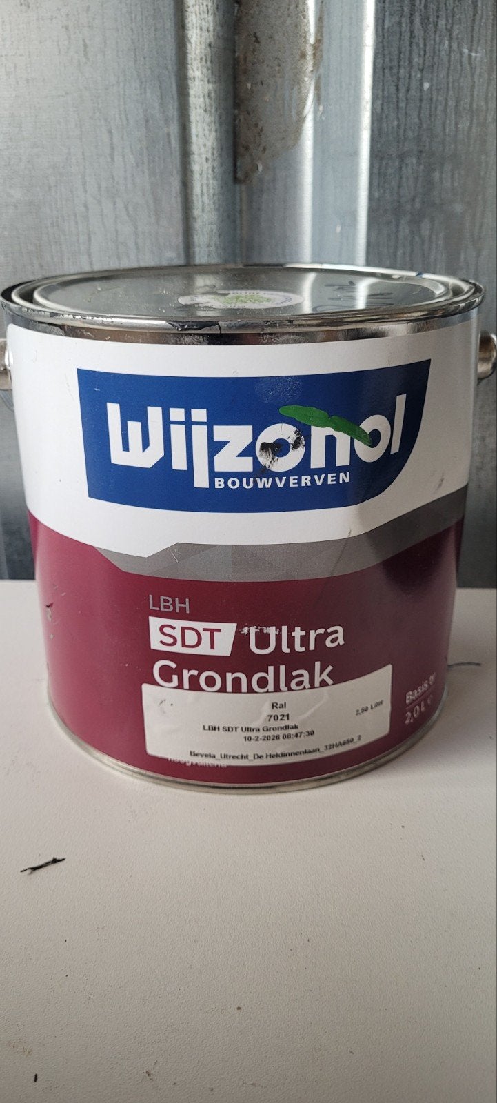 Wijzonol SDT Ultra Grondlak Ral 7021 zwartgrijs buiten, Nieuw, Ophalen of Verzenden, Verf, Grijs