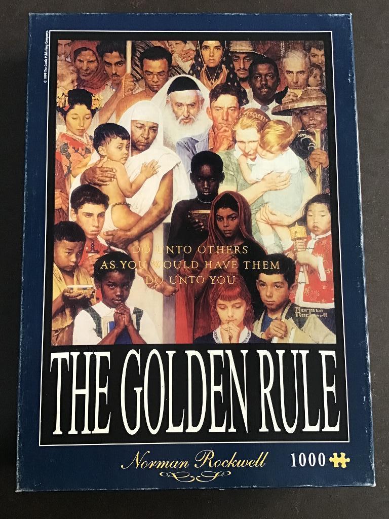 Norman Rockwell Puzzel The Golden Rule - Diset 1000 stukjes, Ophalen of Verzenden, 500 t/m 1500 stukjes, Zo goed als nieuw, Legpuzzel