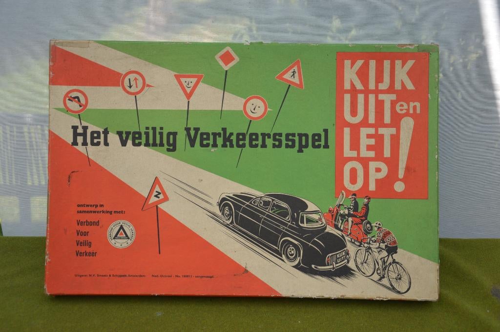 Oud bordspel: Kijk Uit en Let Op! Het Veilig Verkeersspel`60, Ophalen of Verzenden