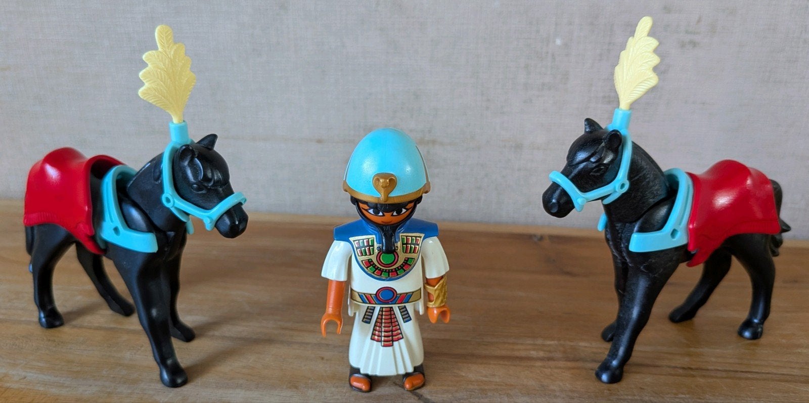 Playmobil Egyptische Farao met 2 paarden, Gebruikt, Complete set, Figuren, Historisch