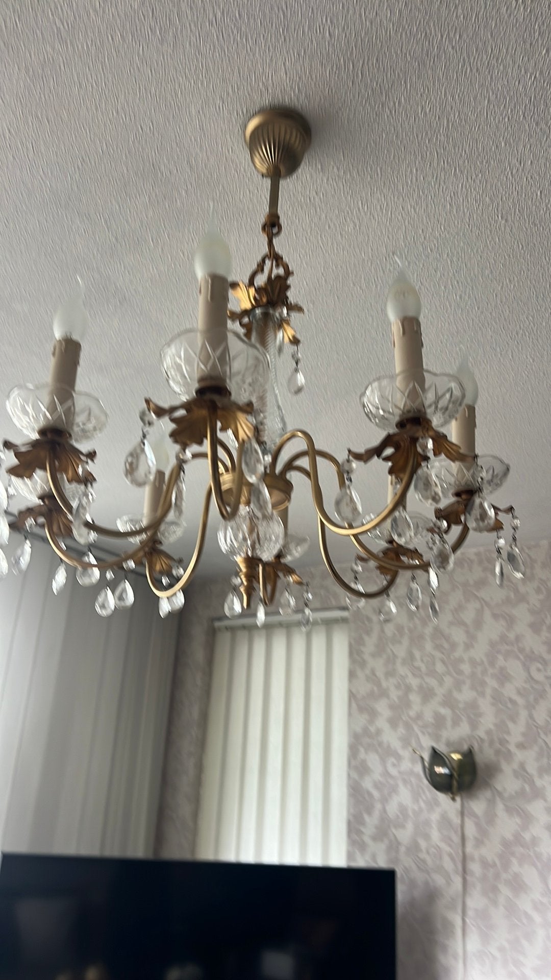 Kroonluchter, Ophalen of Verzenden, Gebruikt, Glas