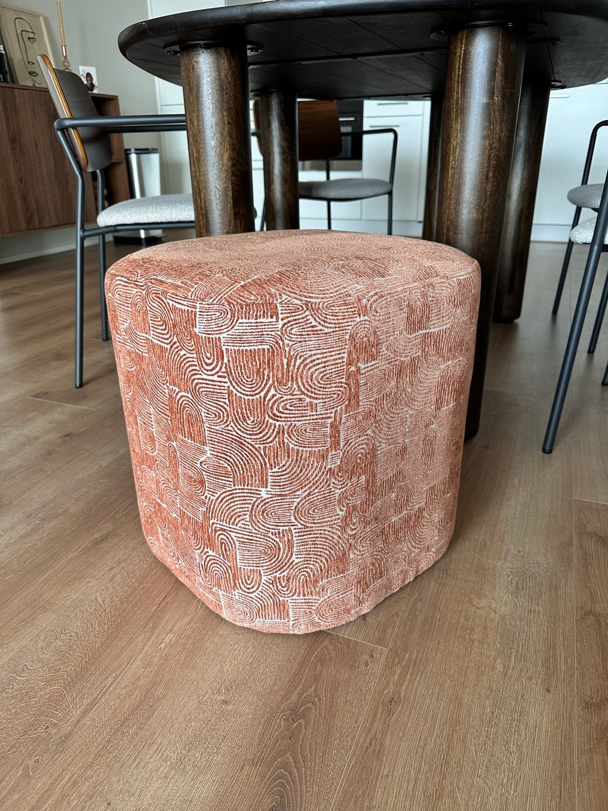 Poef Karwei Noé terracotta, Ophalen, Minder dan 50 cm, Vierkant, Nieuw