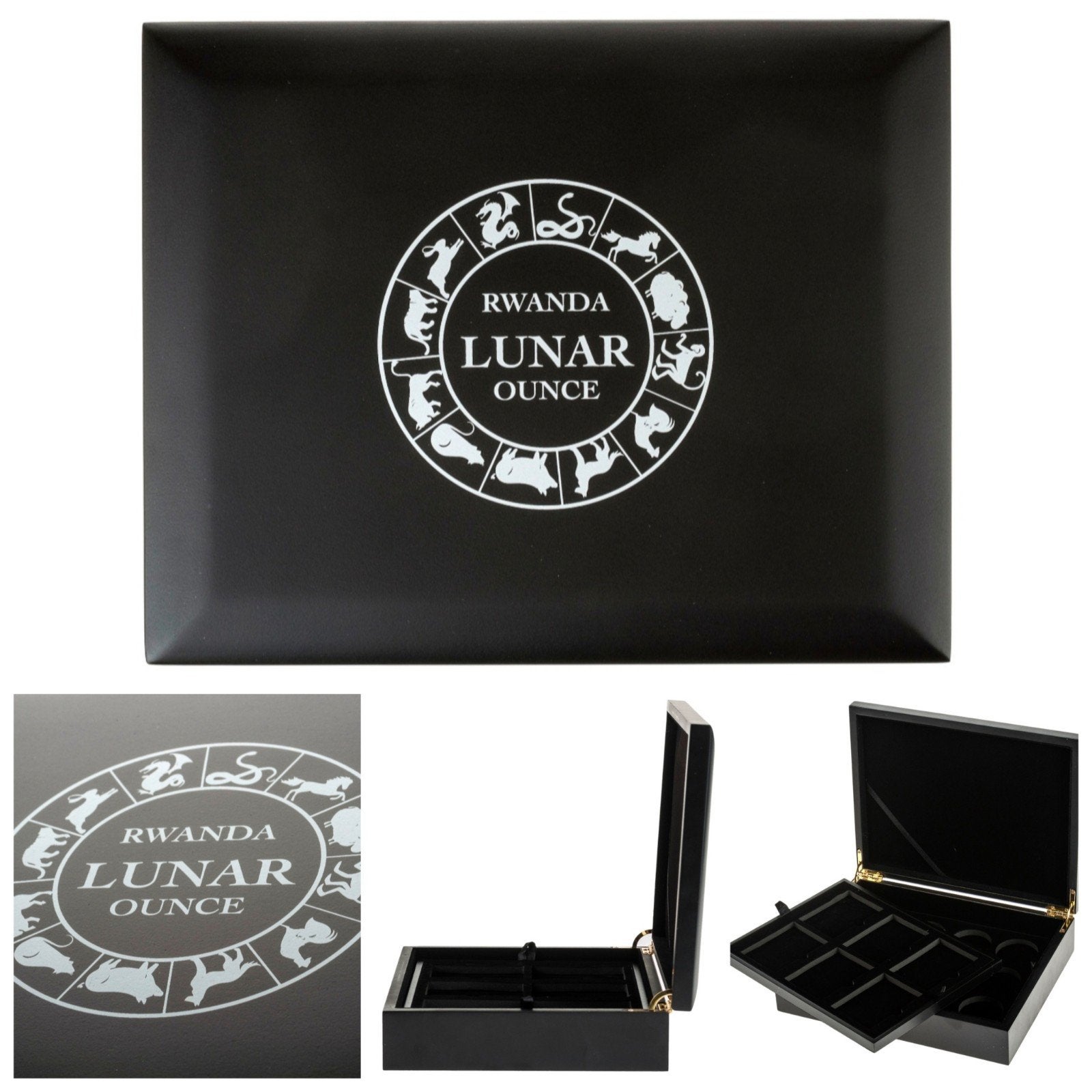 Rwanda Lunar verzamelbox voor 1 oz zilveren munten, Ophalen of Verzenden, Zilver