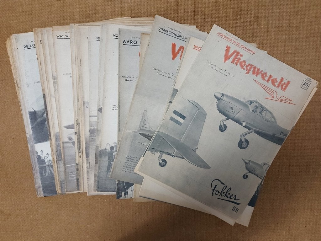 Vliegwereld luchtvaart magazine jaargang 1949 (BK243), Ophalen of Verzenden, Gebruikt, Boek of Tijdschrift