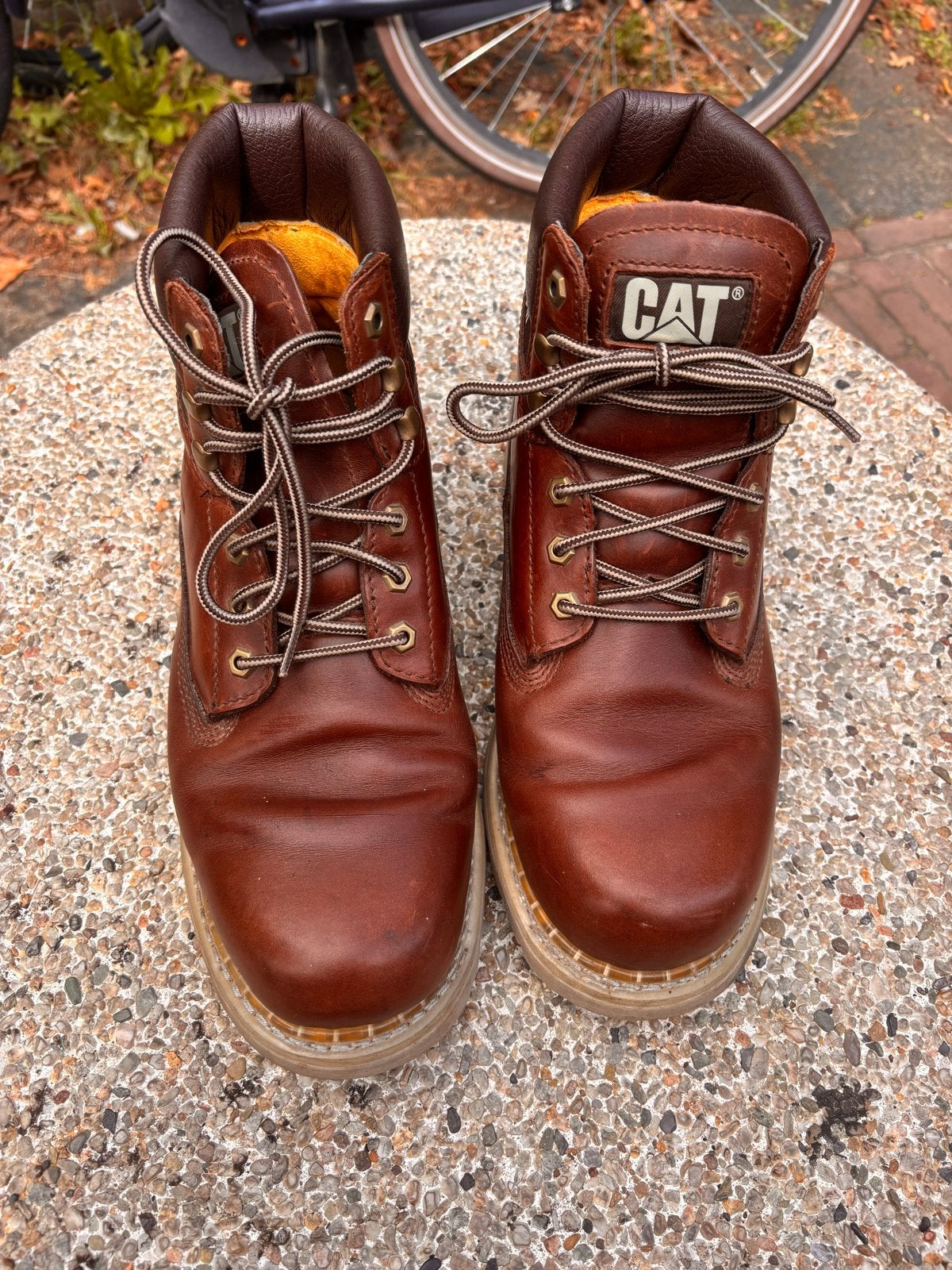 Caterpillar bruine leren boots - Maat 45, Ophalen of Verzenden, Gedragen, Bruin, Boots