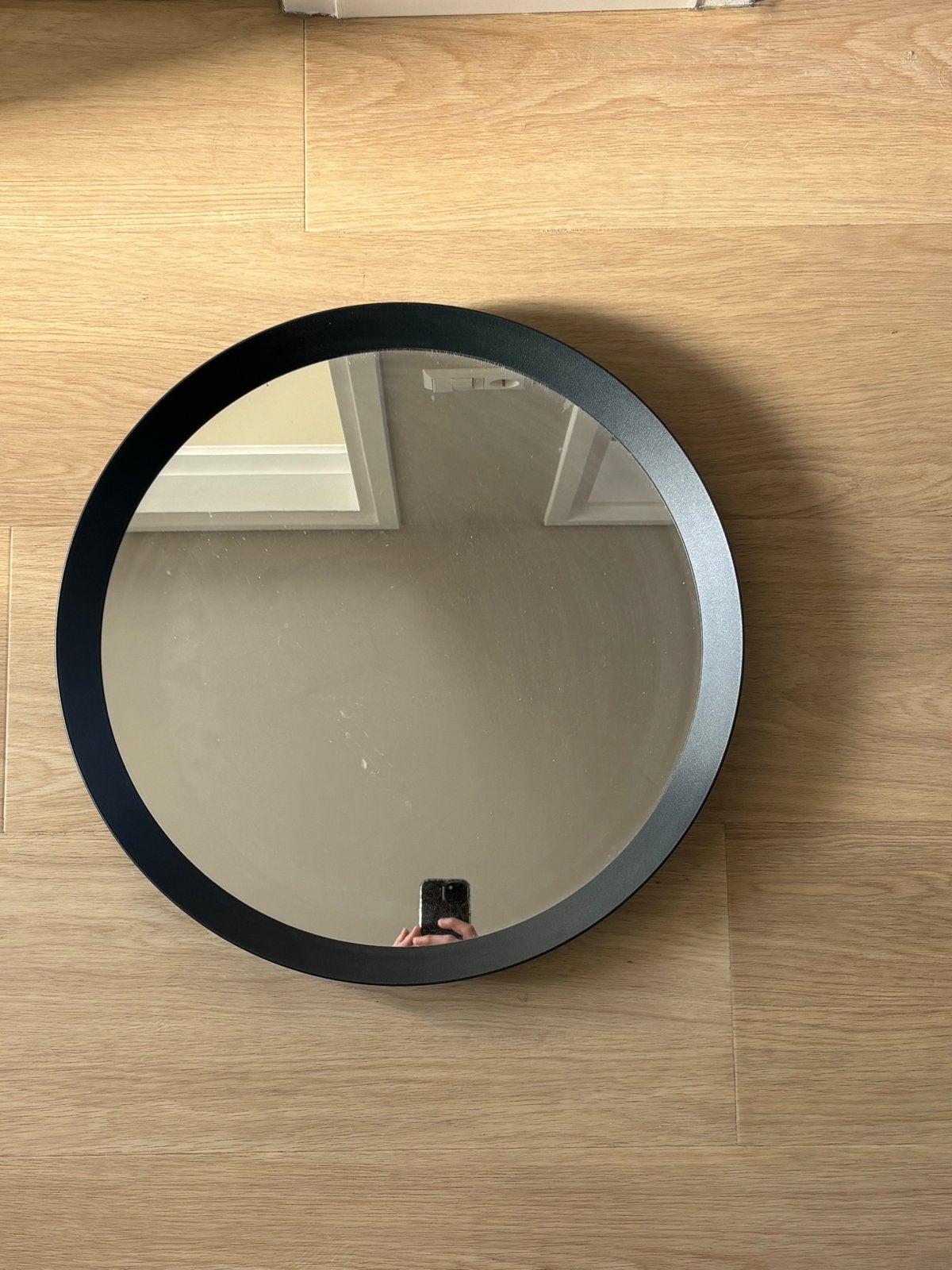 Zo goed als nieuwe IKEA Langesund spiegel, Ø 50cm, Ophalen, Zo goed als nieuw, Rond, 50 tot 75 cm