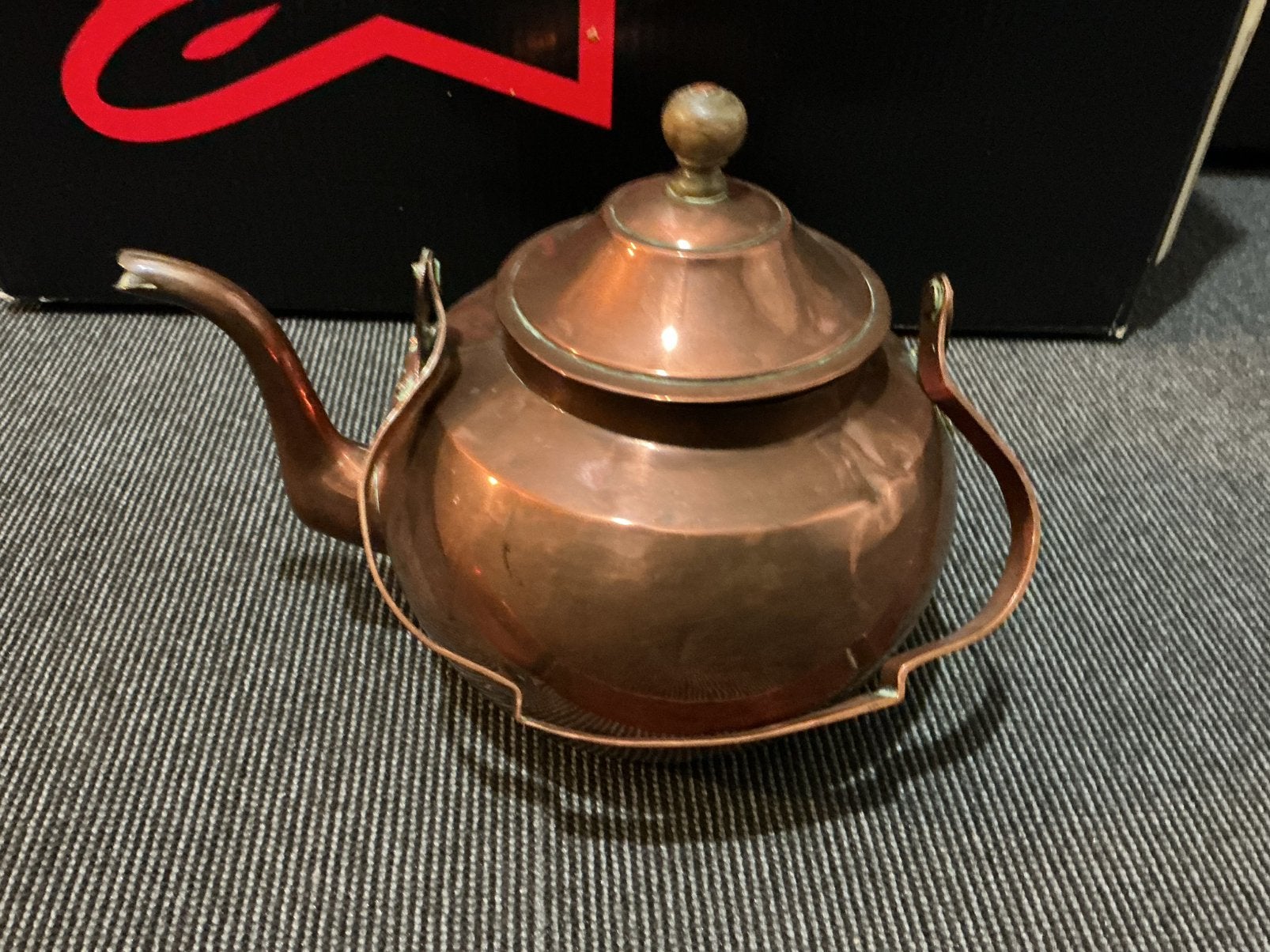 Antiek koperen ketel met houten dopje, Ophalen of Verzenden
