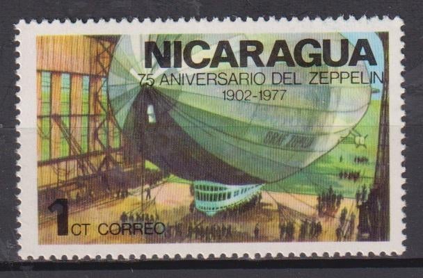 Nicaragua 1977 75 jaar Zeppelin, Verzenden, Postfris, Vliegtuigen