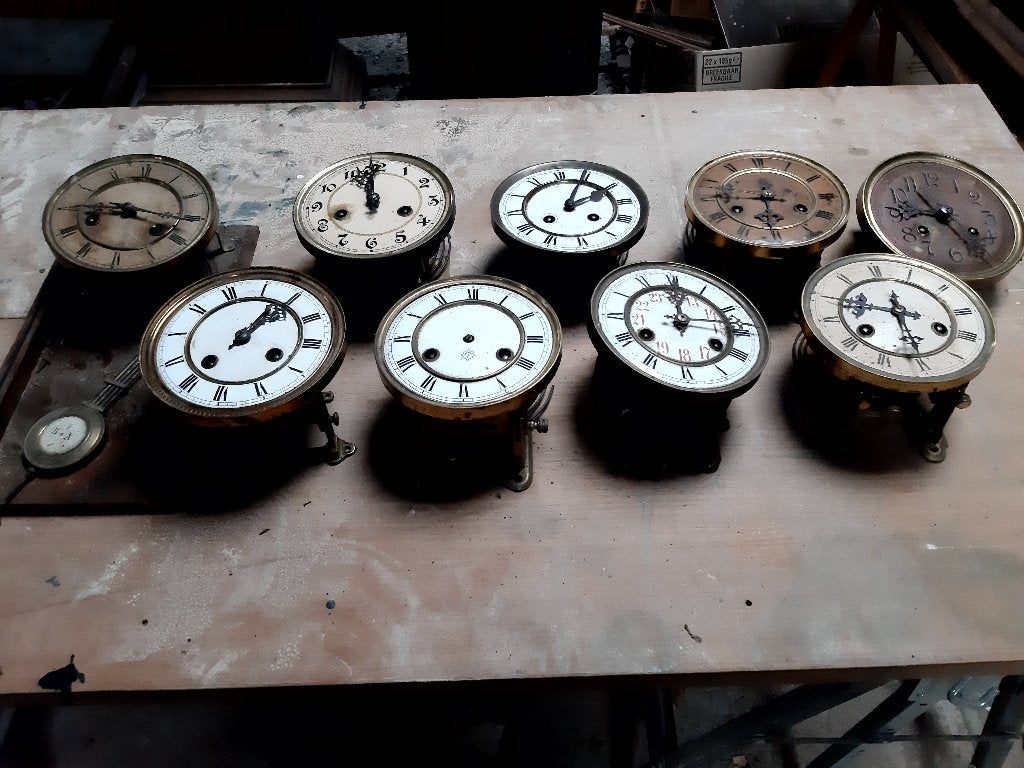 9 antieke regulateur uurwerken., Antiek en Kunst, Ophalen of Verzenden