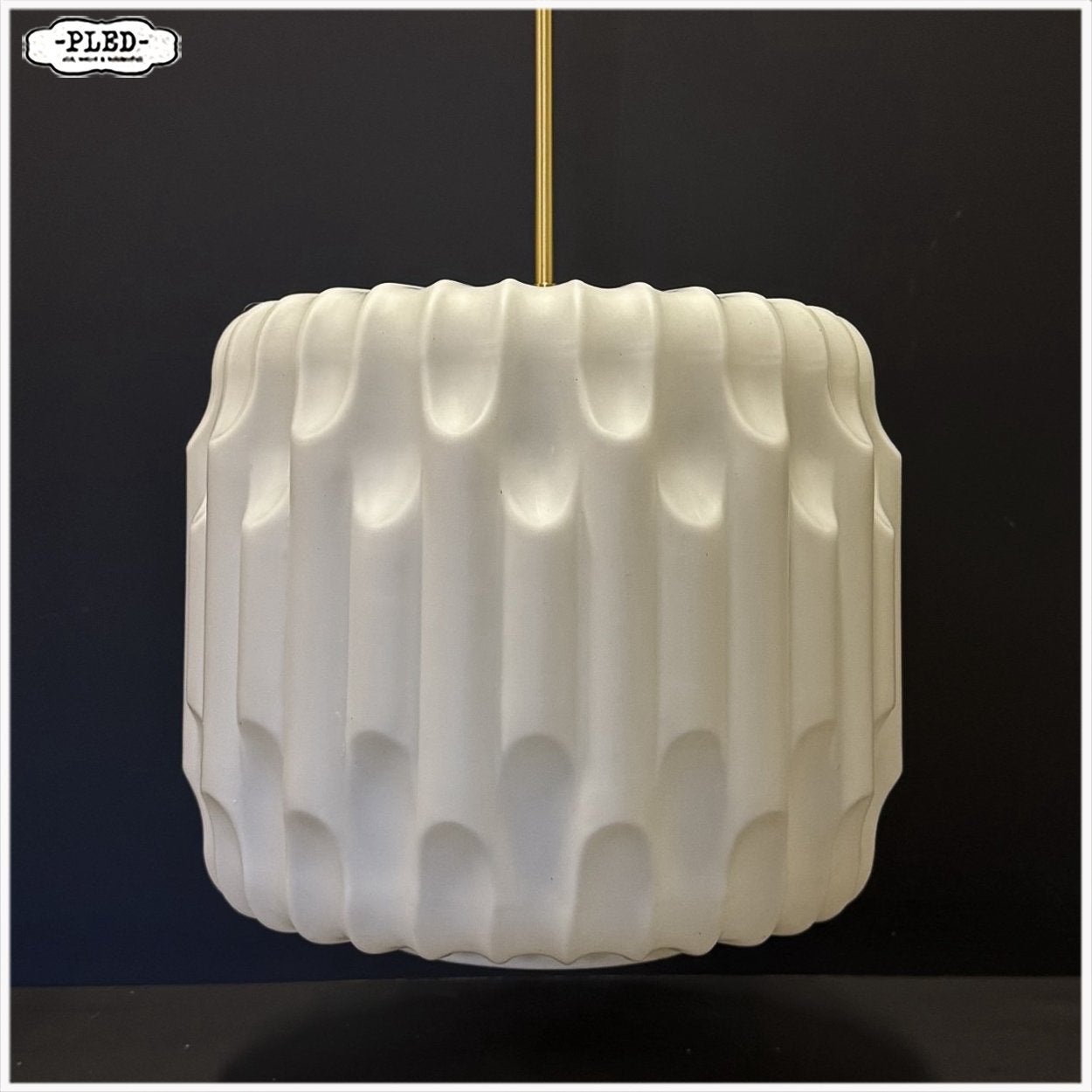 Sculpturale opaline pendellamp, Karel Volf Lamp Hanglamp, Ophalen, Gebruikt, Karel Volf, E27 (groot)