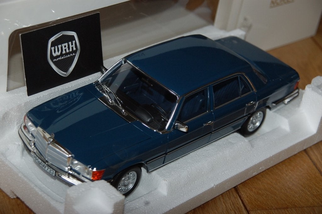 1:18 MERCEDES W116 350 SEL blue Norev 183976 WRH, Verzenden, Zo goed als nieuw, Auto, Norev