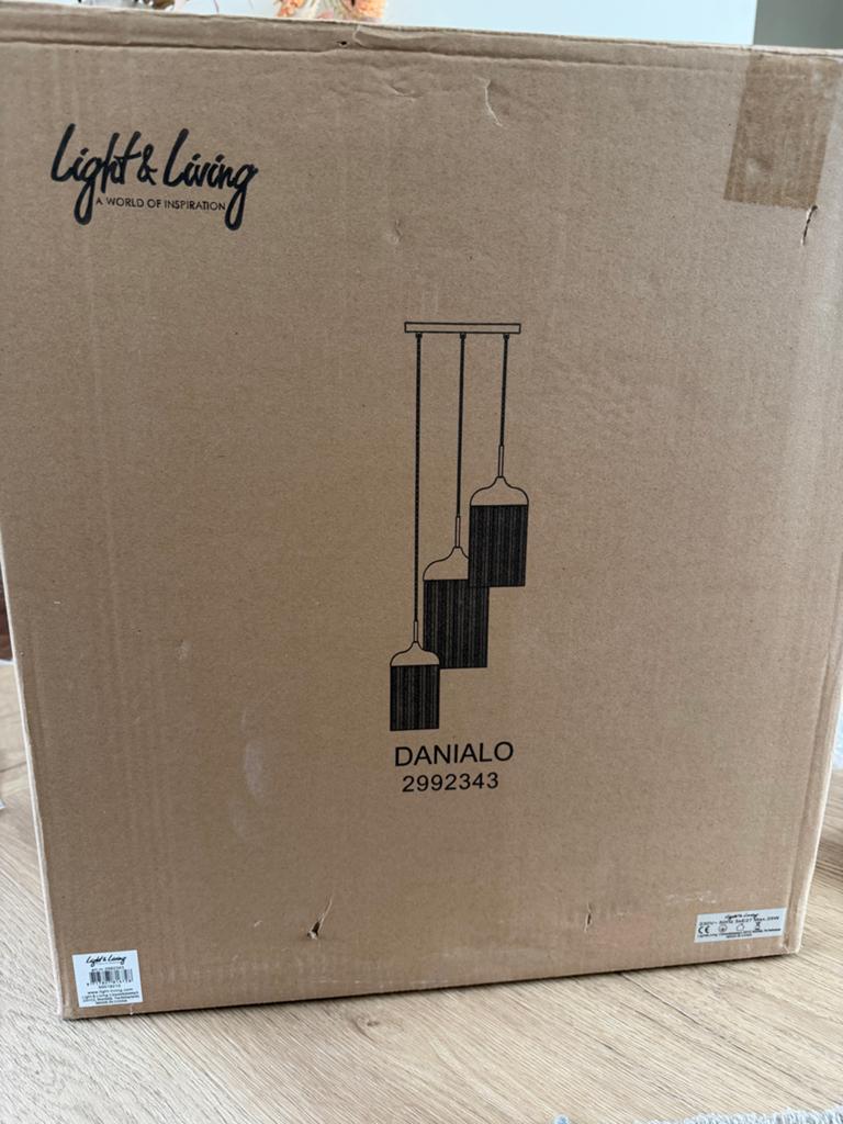 Light & Living hanglamp DANIALO Ø35x32 cm, Huis en Inrichting, Lampen | Hanglampen, Japandi, Nieuw, Ophalen of Verzenden, Stof