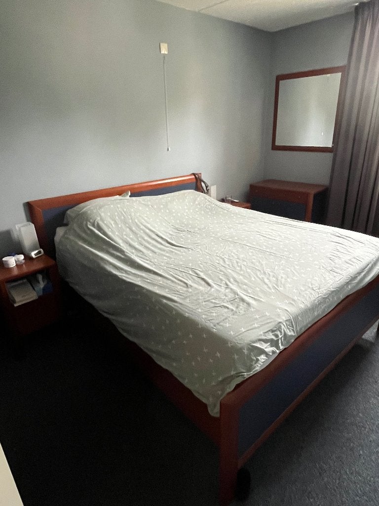 Complete 2 persoons Slaapkamer, Ophalen, Gebruikt, Tweepersoons, Kersenhout en blauw