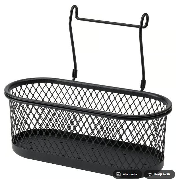 Zwart metalen hangmandje IKEA Hultarp, IKEA, Ophalen of Verzenden, Zwart, Metaal