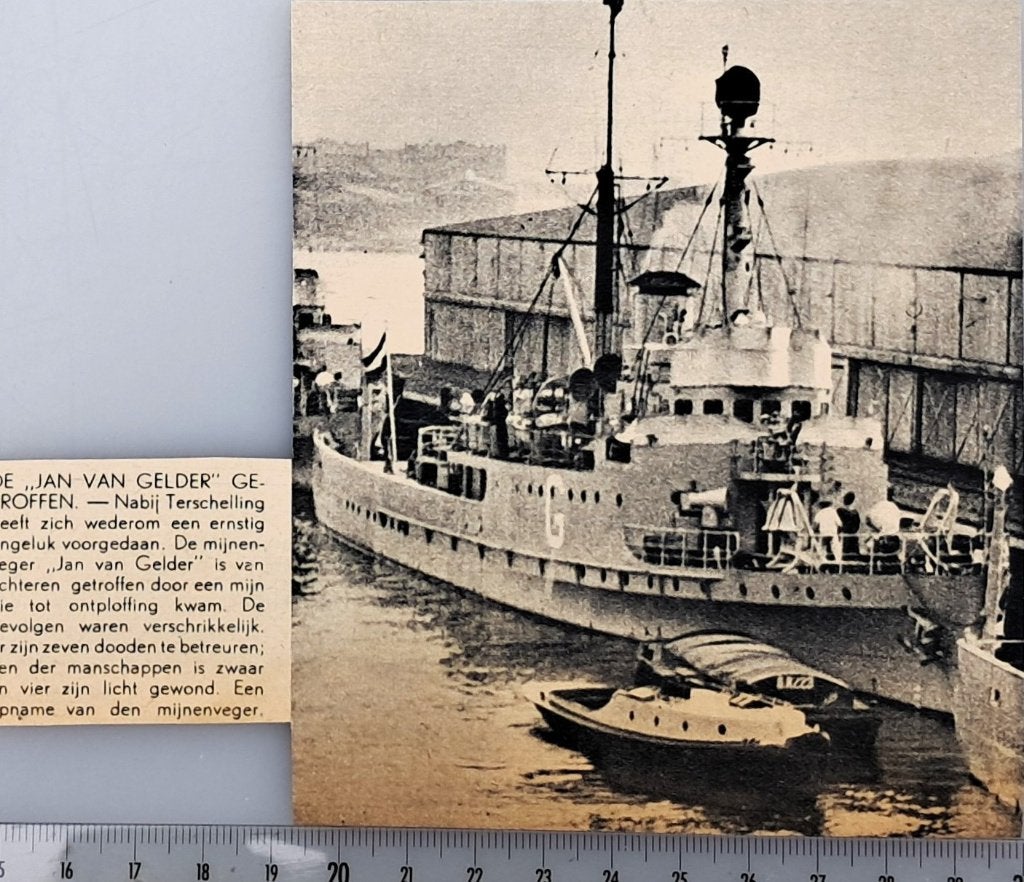 Marine 1939; mijnenveger Jan van Gelder getroffen door mijn, Verzenden, Voor 1940, Gebruikt, Overige onderwerpen