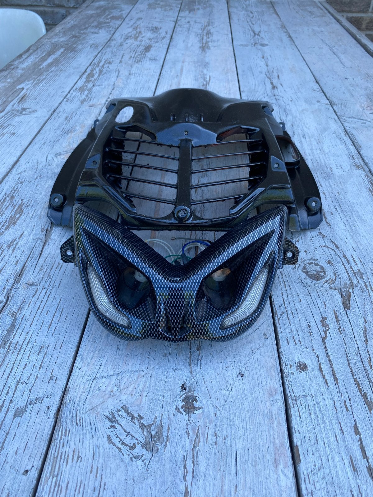 Yamaha Aerox Koplamp Carbon en Voorkap, Ophalen of Verzenden, Gebruikt, Koplamp, Yamaha