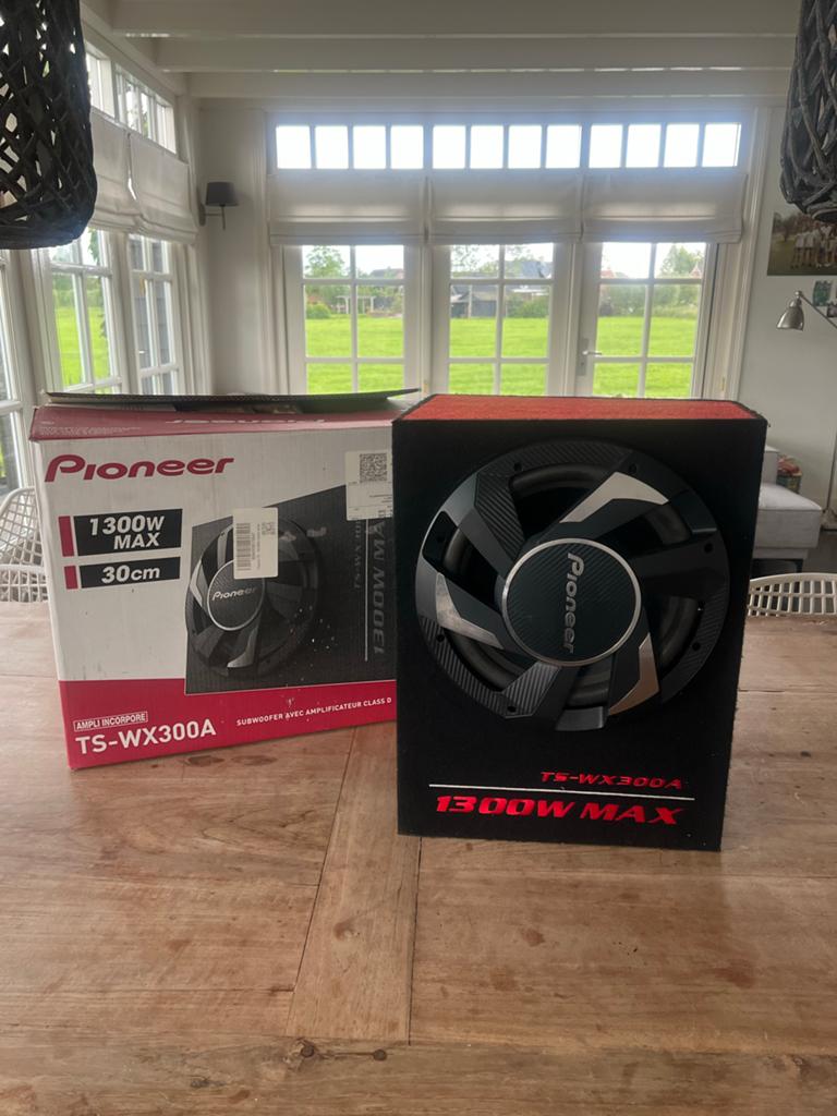 Pioneer TS-WX300A Subwoofer 1300W incl. RCA kabels, Ophalen of Verzenden, Gebruikt