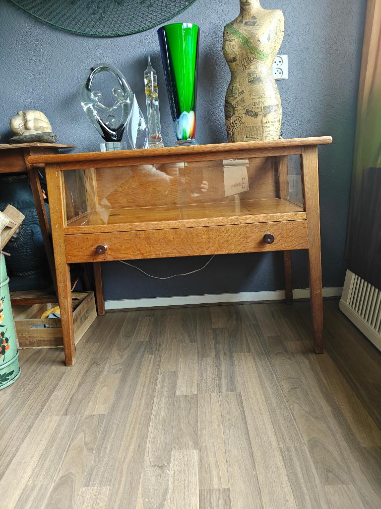 Antiek vitrine kastje/theekastje, Antiek en Kunst, Antiek | Meubels | Kasten, Ophalen